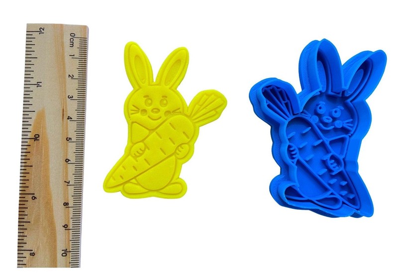 Easter boy girl bunny Cookie Cutter and stamp Fondant Embosser Bake tool Clay to gallery