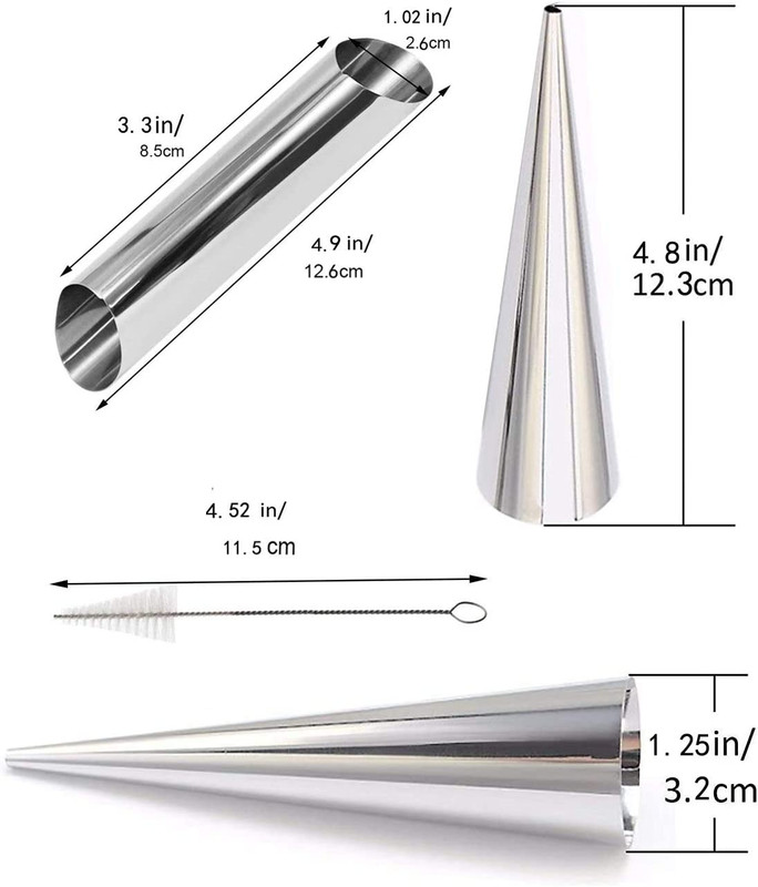 Cream Horn Molds-21 pcs Moulds Stainless Steel Cannoli Form Tubes Cream Roll mol gallery