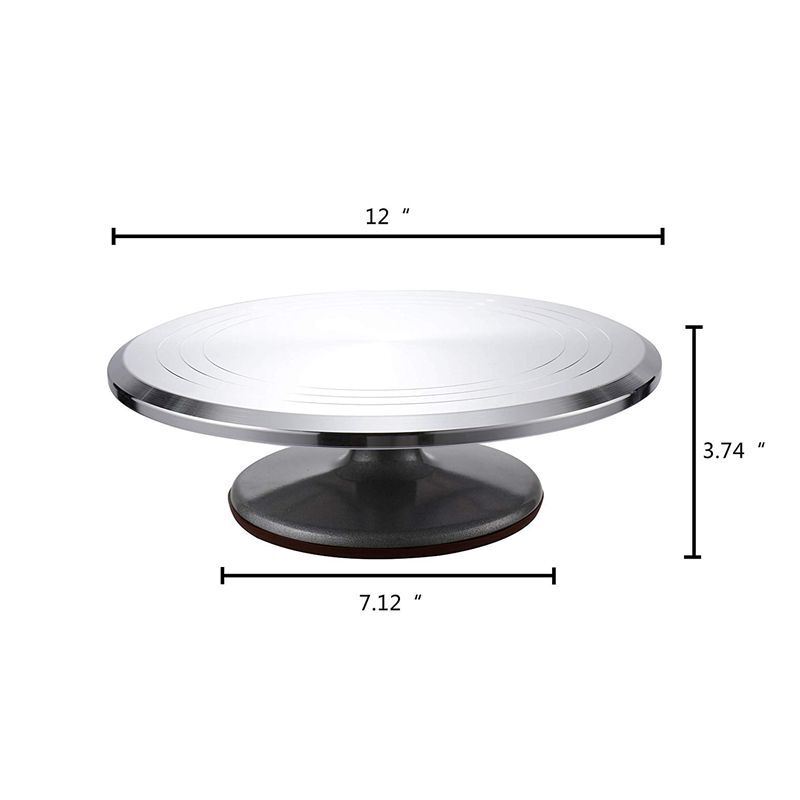Deluxe Aluminium Cake Turntable - 12" Kitchen Stand Lazy Susan Revolving gallery