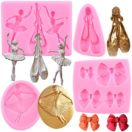 Ballet Dancer Silicone Molds Ballet Shoes Fondant Mold Bow Candy Mold Style A gallery