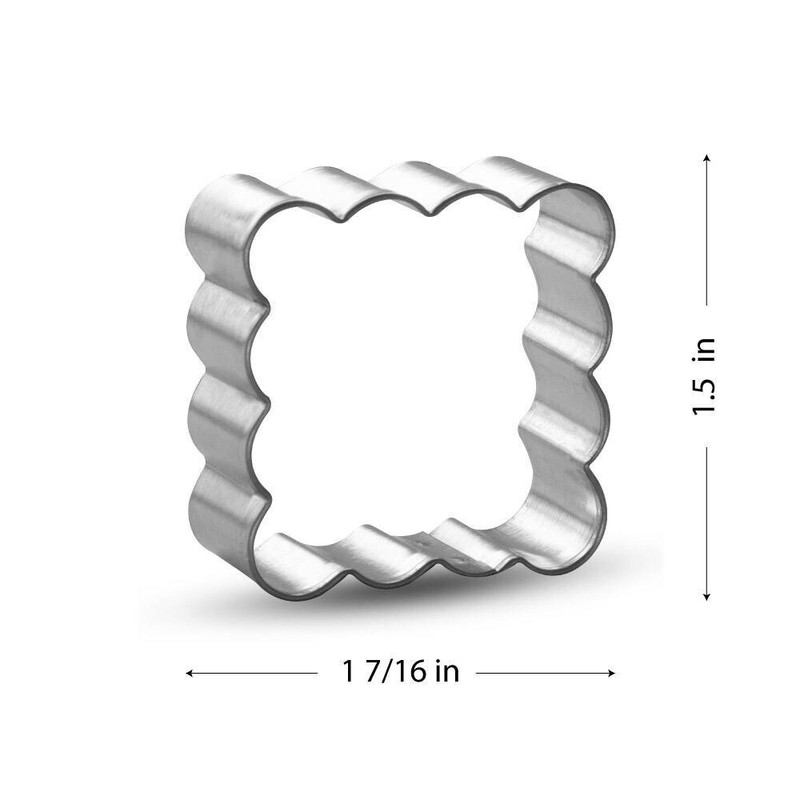 1 Dozen 12 Mini Fluted Square 1.5'' Cookie Cutters Wedding Favors Party Gifts Me gallery