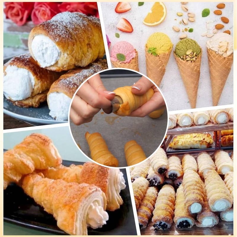 Cream Horn Molds 12Pcs Size Baking Cones Stainless Steel Roll Horn Forms2662 gallery