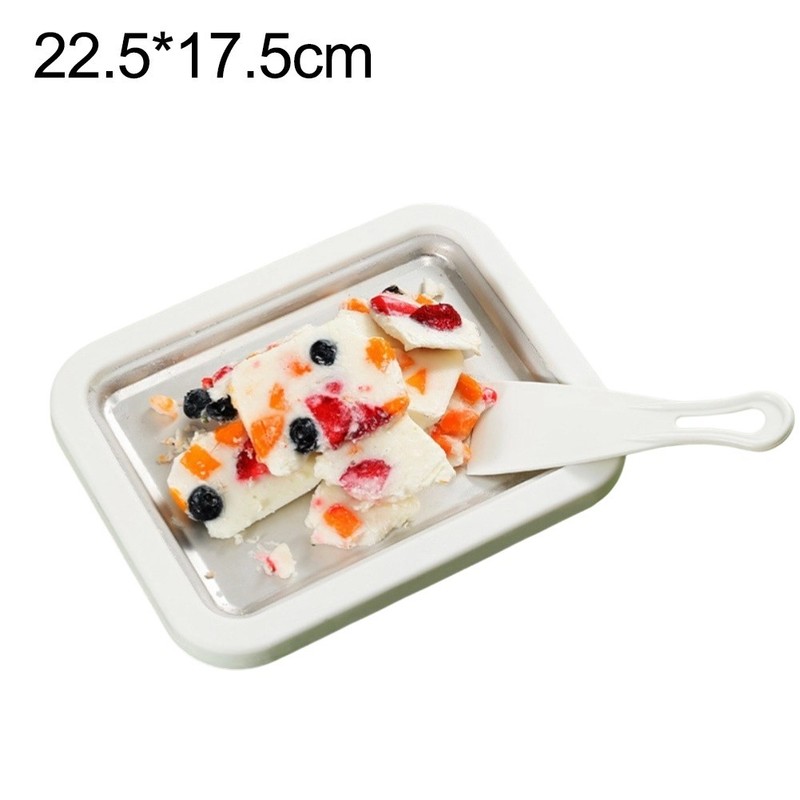 AtHome Rolled Ice Cream Maker Kit with 2 Scrapers Stainless Steel Tray gallery