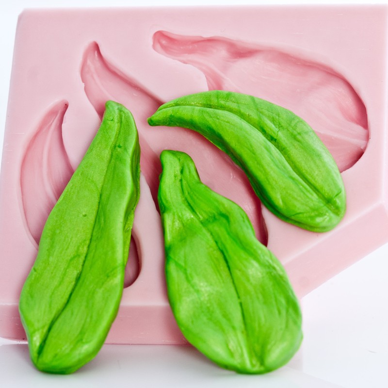 Flexible Silicone Mold – Mould Lily style leaves Food Safe Fondant Clay (708)