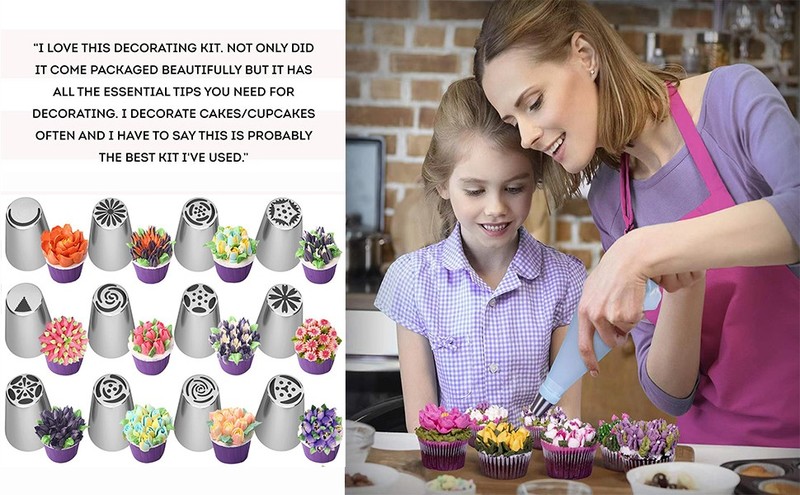 28 Pcs Russian Piping Tips Set, Frosting Nozzle Kit, Baking Supplies for Cookie gallery