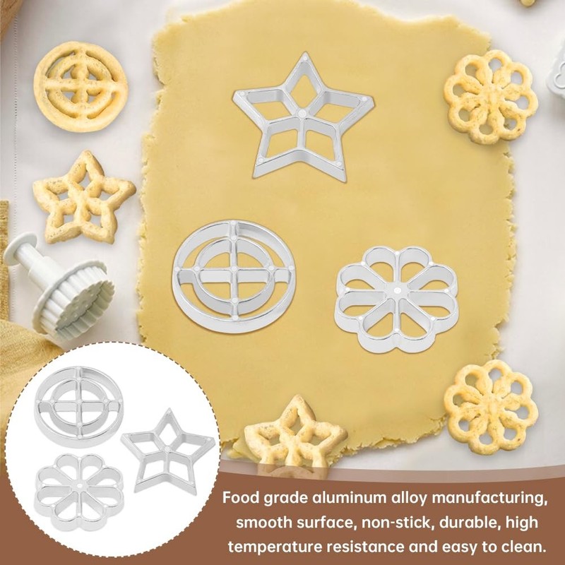 4 Pieces Rosette Iron SetHandle+Flower+Star+Hollow Round shape Bunuelos Mold ... gallery