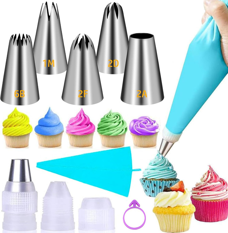 Suuker Large Piping Tips Set, Stainless Steel Cake Decorating Tips, Large Pastry
