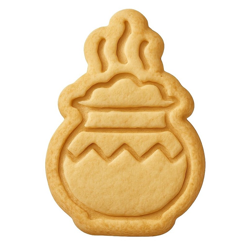 Steaming Pongal Pot Cookie Cutter & Stamp, Fondant & Clay – 4×2.9