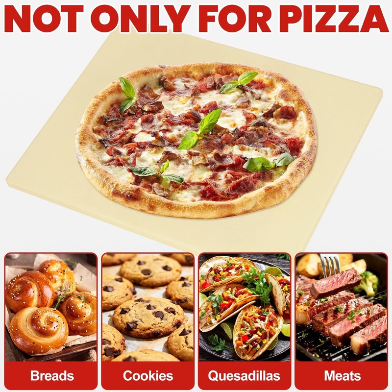 GOOD GAIN Pizza Stone for Oven Grill - Cordierite Baking Stone for Bread, Pie... gallery