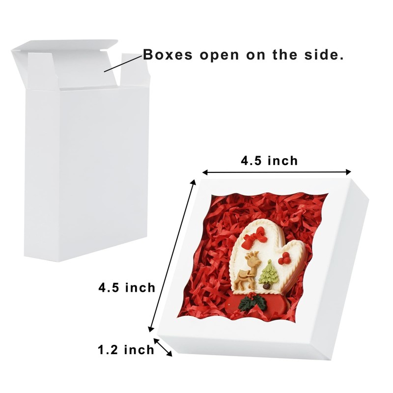 100 Pcs Individual Cookie Boxes 4 1/2" x 4 1/2" x 1 1/5" Small Gift Boxes Sin... gallery