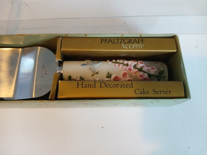 VTG Cake Server W Stainless Blade 9 5/8 cape may Pfaltzgraff In box 1998 gallery