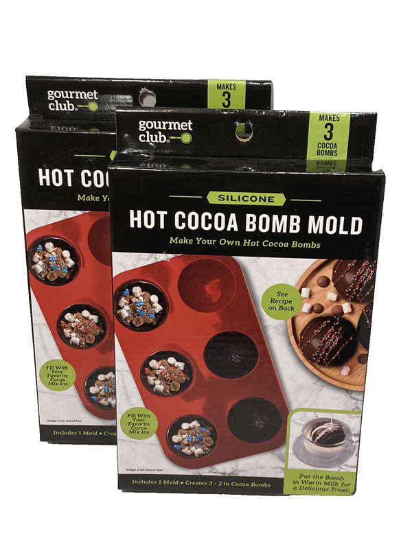 gourment club HOT COCOA BOMB silicone MOLD creates 3 (2 inches) 2 PACKS