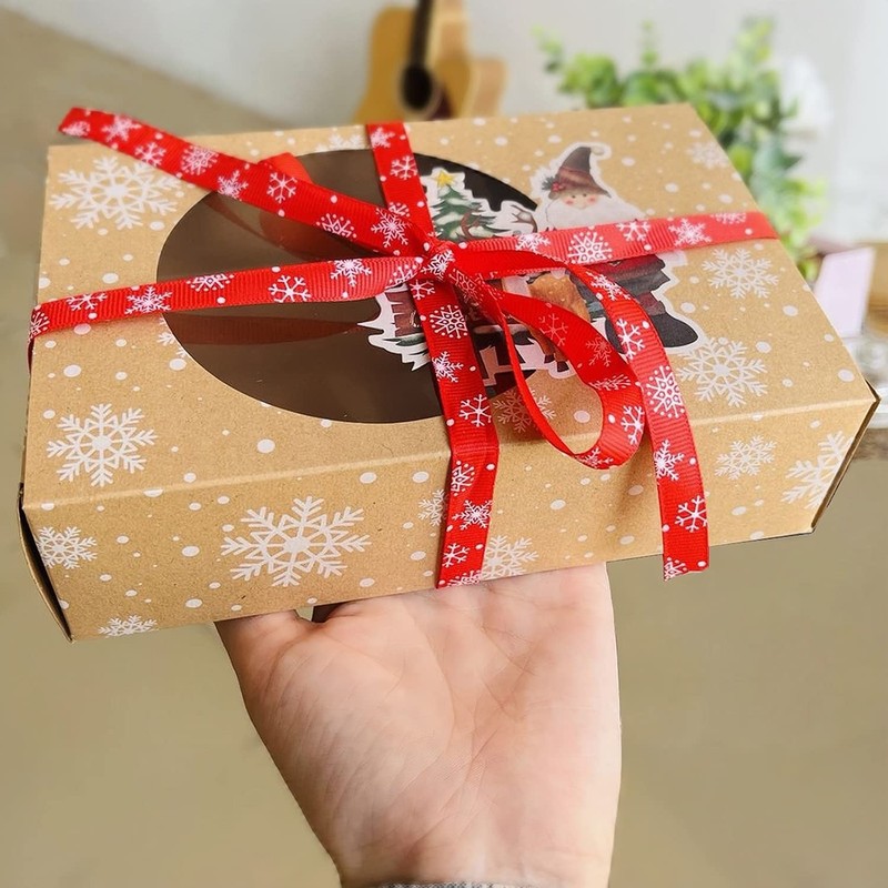 Christmas Cookie Boxes with Window, Food Grade Bakery Treat Boxes Party Favors gallery