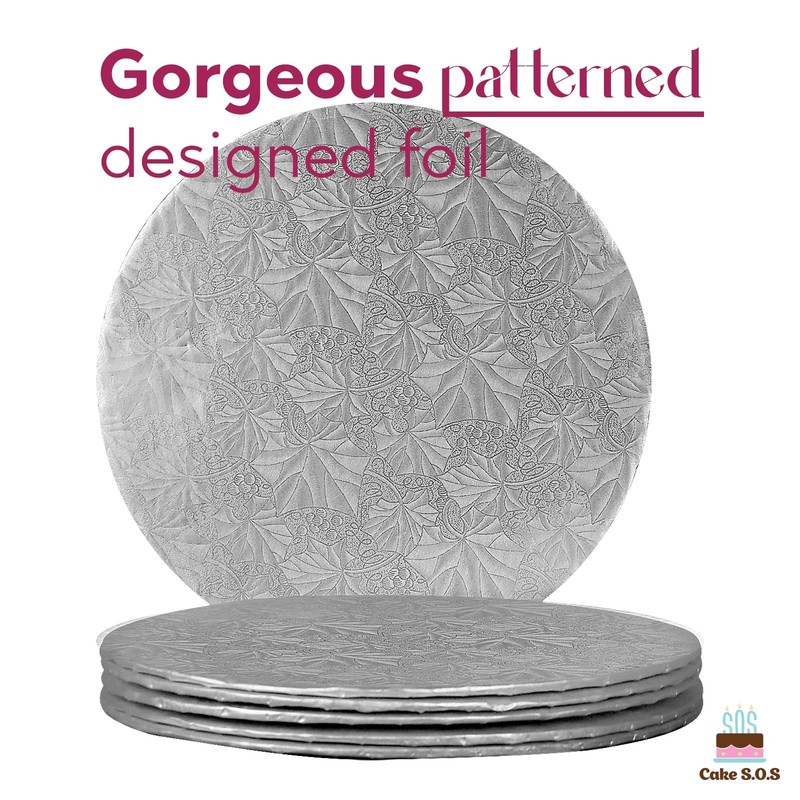 10 inch Silver Round Thin Sturdy Cake Board Drums for Displaying Cakes 1/4 in... gallery