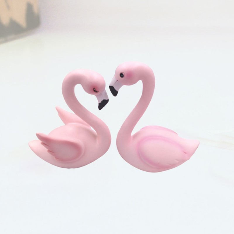 2 Pcs Cake Topper Decorations Flamingo Party Favors Bird Ornament gallery