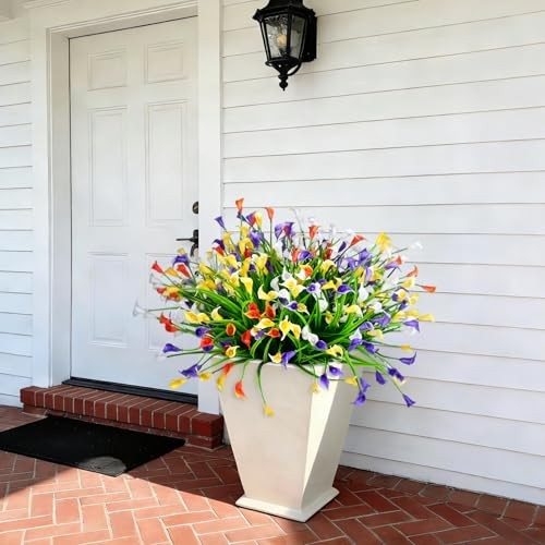 12 Bundles Calla Lily Artificial Flowers for Outdoors, UV 12 Pcs Mix Color gallery