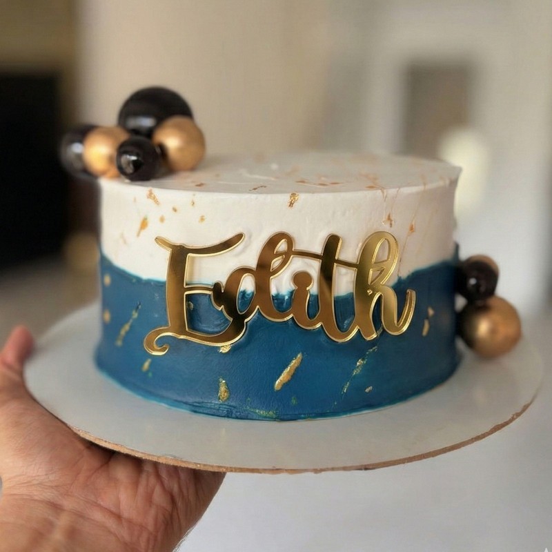 Personalised Name Age Cake Charm Cake Decoration Party Deco 3inch – 6inch