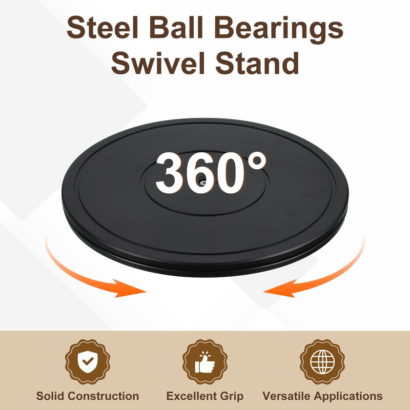 2Pcs 12inch Rotating Swivel Stand with Steel Ball Bearings for TV, Black gallery