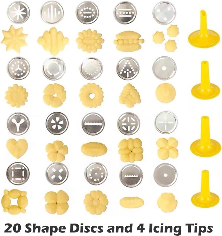 Adjustable Cookie Press Gun with 20 Decorative Discs for Effortless Baking Fun gallery