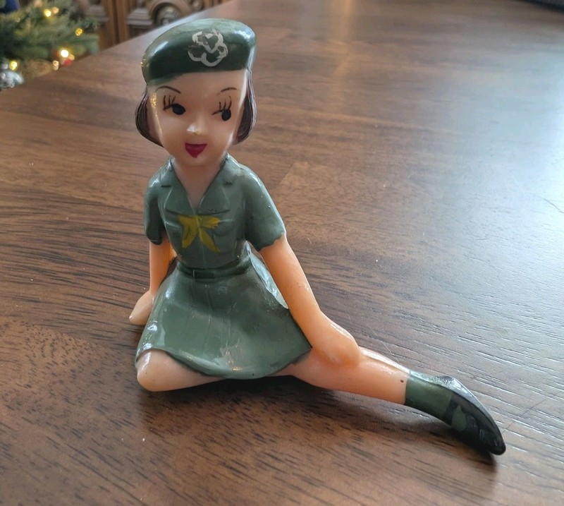 Girl Scout Vintage Wilton Figurine Cake Topper Plastic Hong Kong Bake Decoration