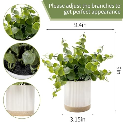Small Fake Eucalyptus for Decorative Trays,9.5" Eucalyptus-ceramic Pot gallery