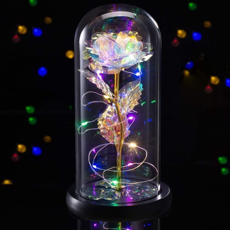 Eternal Forever Rose Flower In Glass Dome LED Light Valentine's Day Gift for Her gallery