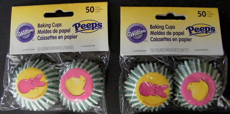 2 Pkgs Wilton Baking Cups Easter Bunny Peeps Mini 100 Count Pink Yellow Chick