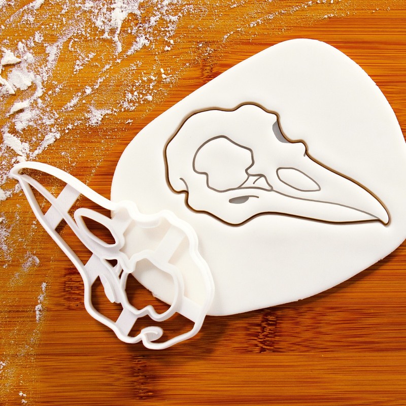 Raven Skull Perspective View Cookie Cutter Halloween gothic mystical witchcraft