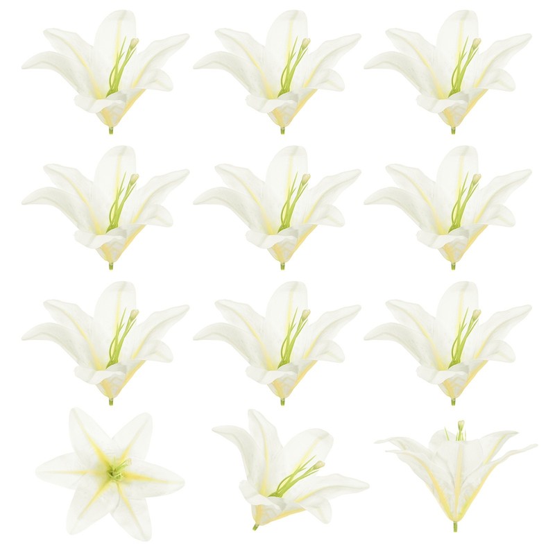12-Pack Artificial Flower Bulk, Milk White Fake Chrysanthemum Floral for DIY