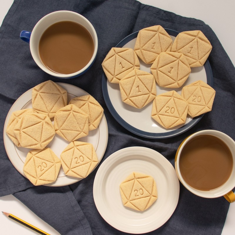 Natural 1, Nat 20, Icosahedron Cookie Cutters - dice geometric shape lucky game gallery