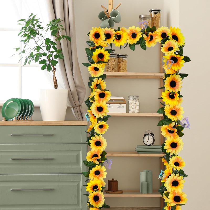 Bonbloom'S Bonblooms 4 Pack Fake Sunflowers Garland Decorsunflower Vines gallery