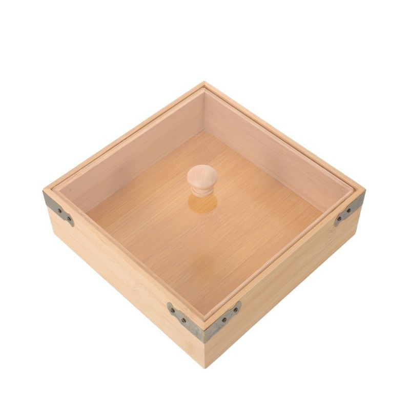 Wood Cake Stand with Lid Bakery Display Trays Holder Serving Plate