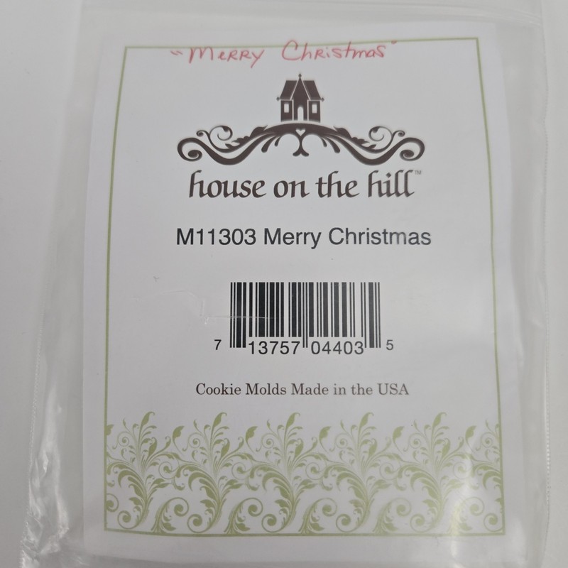 M11303 Merry Christmas Springerle Cookie Mold House on the Hill Replica 3.5" gallery