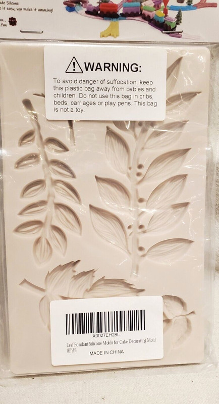 Kowanii Leaf Fondant Silicone Molds Cake Decorating Clay Icing Frosting Sealed