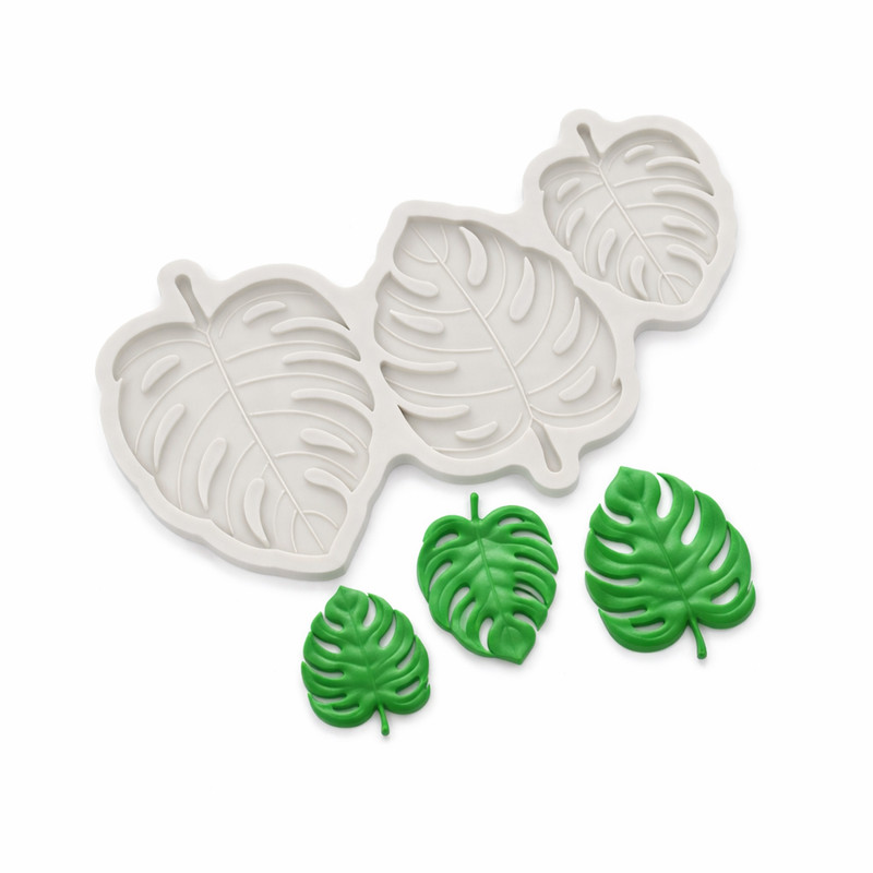 Tropical Monstera Leaves Chocolate Fondant Resin Soap Silicone Mold