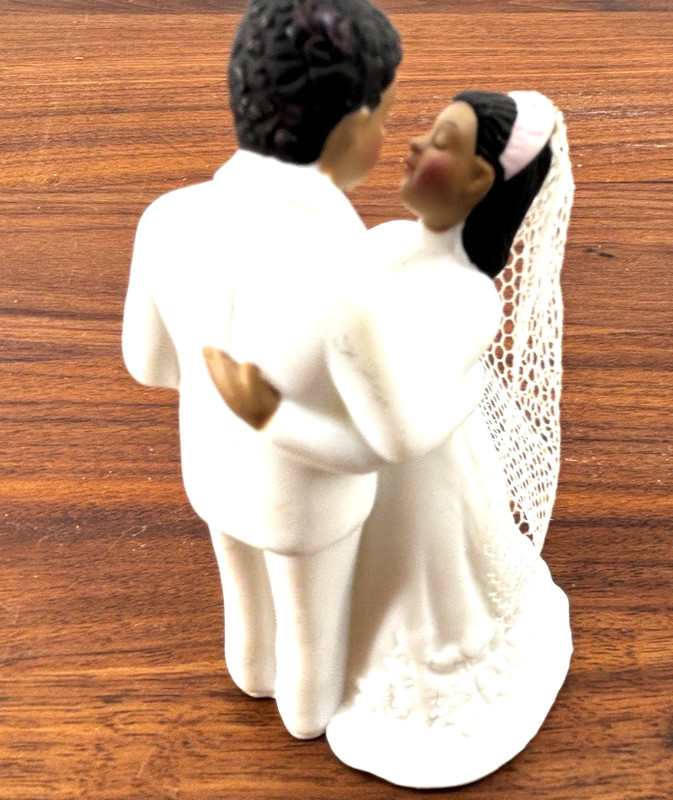 Lefton Bride Groom Wedding Cake Topper Figurine African American Couple Vtg 1988 gallery