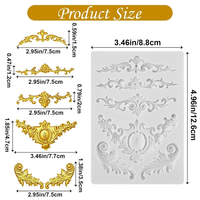 Baroque Curlicues Lace Border Decorative Floral Filigree Relief Sculpted gallery