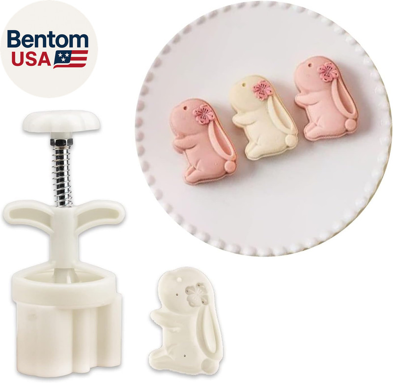 Mooncake Press Molds，Hand Press Mooncake Dessert DIY with Stamps Flower Mode，Moo gallery