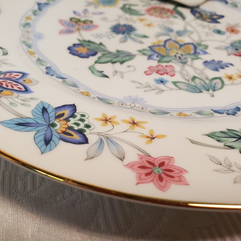 Andrea by Sadek India Garden 10.75" Cake Plate w/ Server Fine Porcelain China gallery