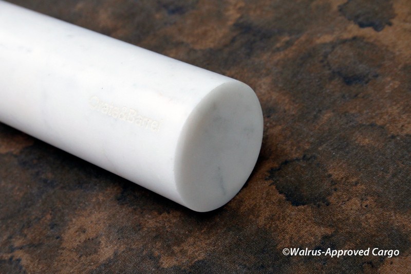 CRATE & BARREL STRAIGHT WHITE MARBLE ROLLING PIN -NIB- FLAT OUT KITCHEN ELEGANCE gallery