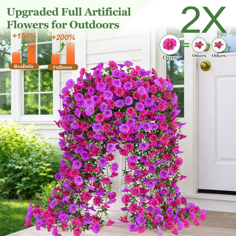 Yastouay Artificial Hanging Flowers For Outdoors Fake Hanging Flowers For gallery