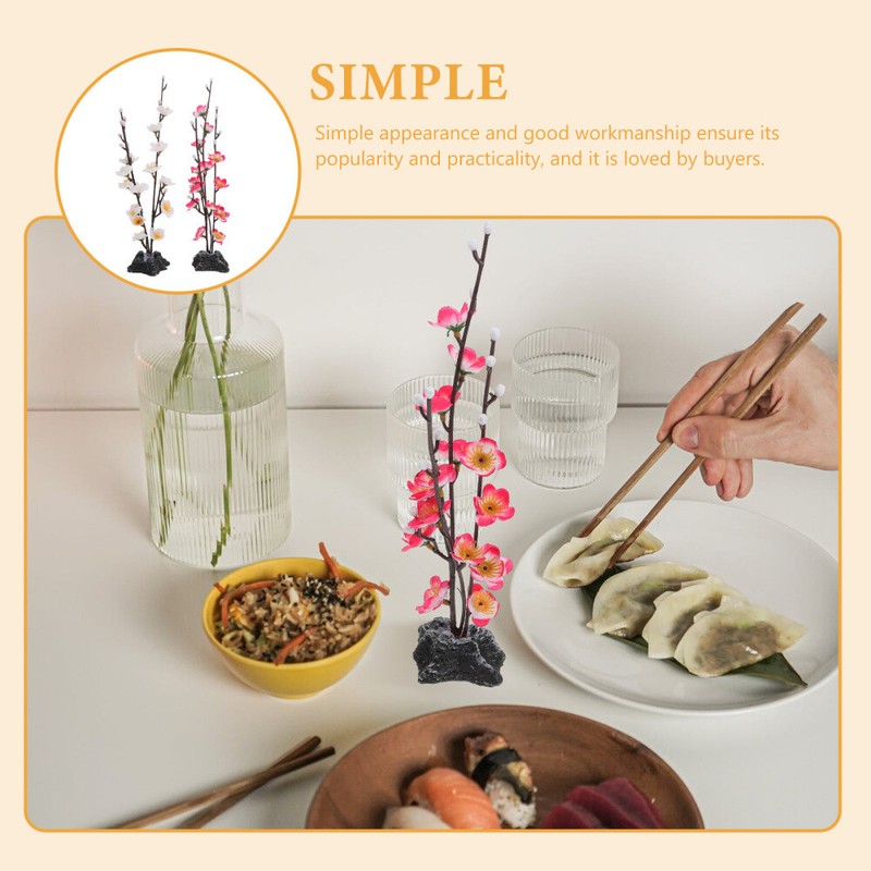 2PCS Fake Mini Flower Sushi Table Flower Artificial Flower Plate Decor gallery