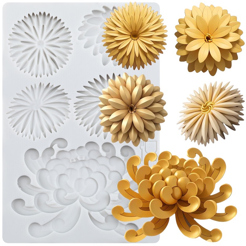 Chrysanthemum Daisy Flower Silicone Mold Fondant Cake Decorating Chocolate Mould