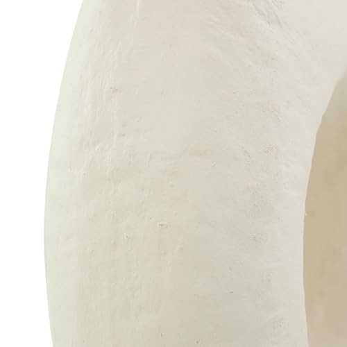 Paper Mache Decorative Vase Abstract Rounded Centerpiece 9" x 4" x 14" Beige gallery