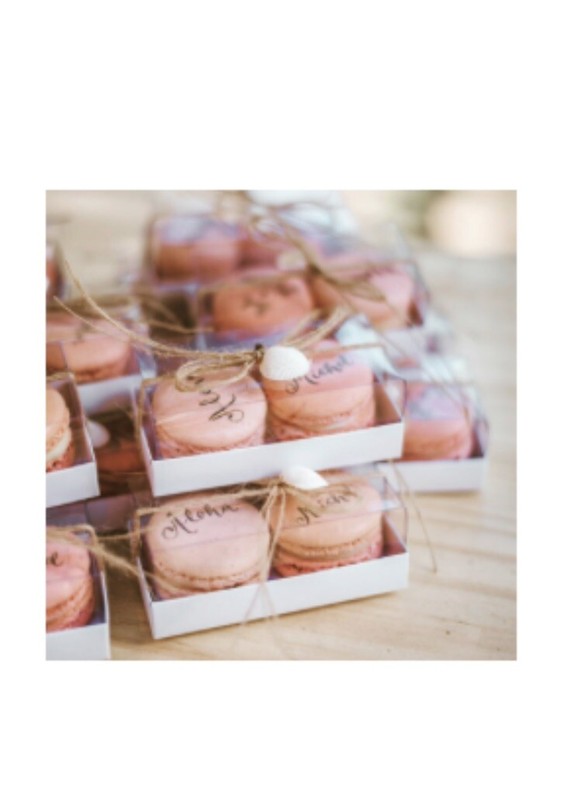 Macaron Boxes with Clear Lids,Macaroons Container Gift Packaging – 100 Boxes