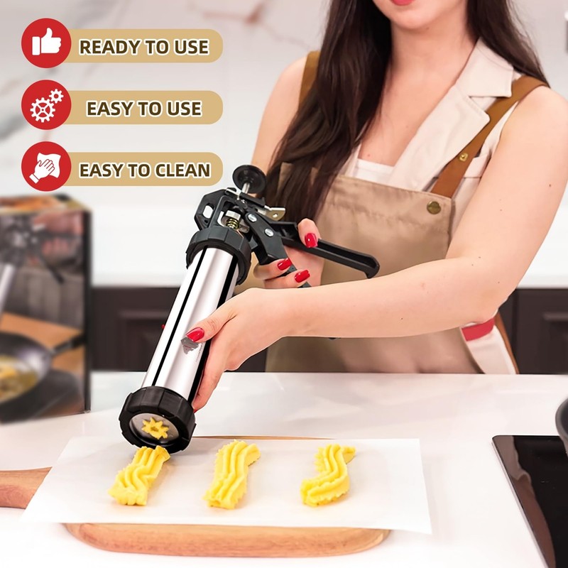 3-in-1 Churro Maker & Cookie Press Kit, 42PCS Multifunctional Baking Tools, Gift gallery