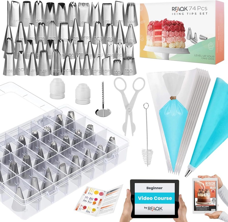 74 Squeeze Bags and Squeeze Tip Sets, Cake Decorating Squeeze Tip Sets