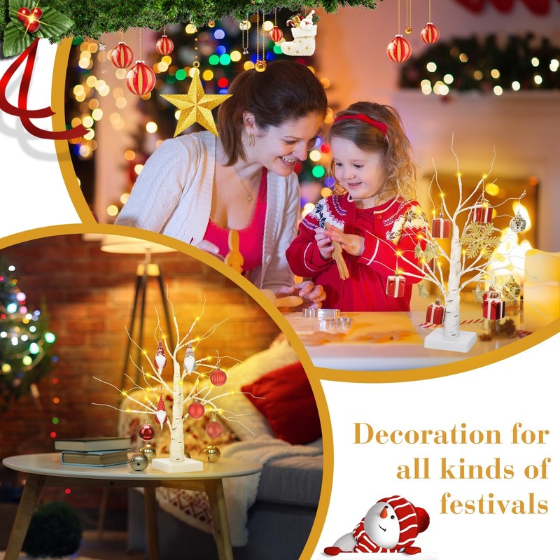 Macarrie 6 Pcs LED Birch Tree Lights Christmas Wedding Decor Tabletop 18" gallery