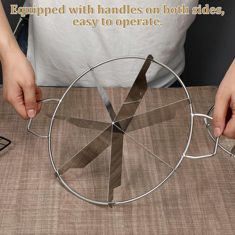 2 Pack Stainless Steel Pie Cutter Press 8 Slice & 7 Slice, Circle Pie Cutter ... gallery
