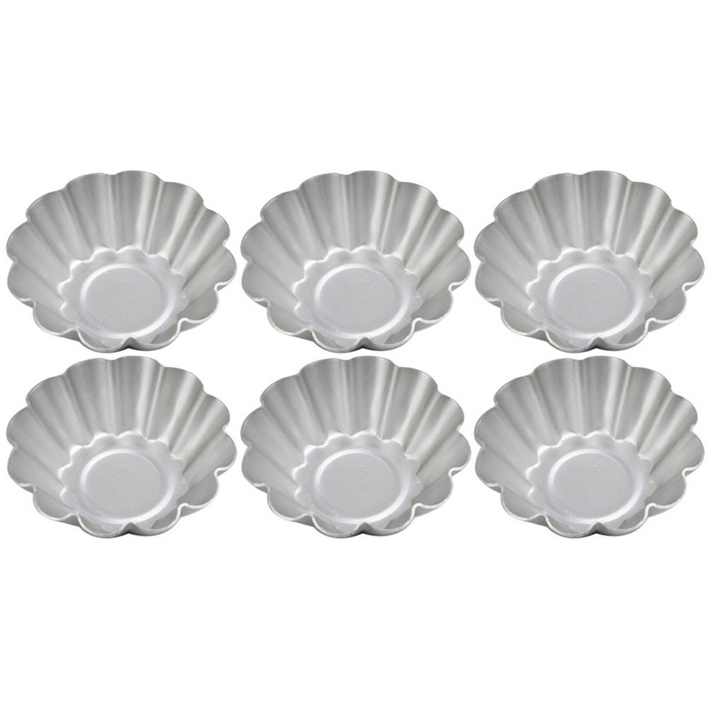 6 Pcs Flower Shape Cake Baking Mold Nonstick Aluminium Alloy Egg Tart Molds gallery